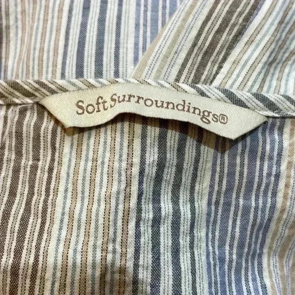 Soft Surroundings Floral Stripe Button Front Blouse Mixed Print - Picture 6 of 7